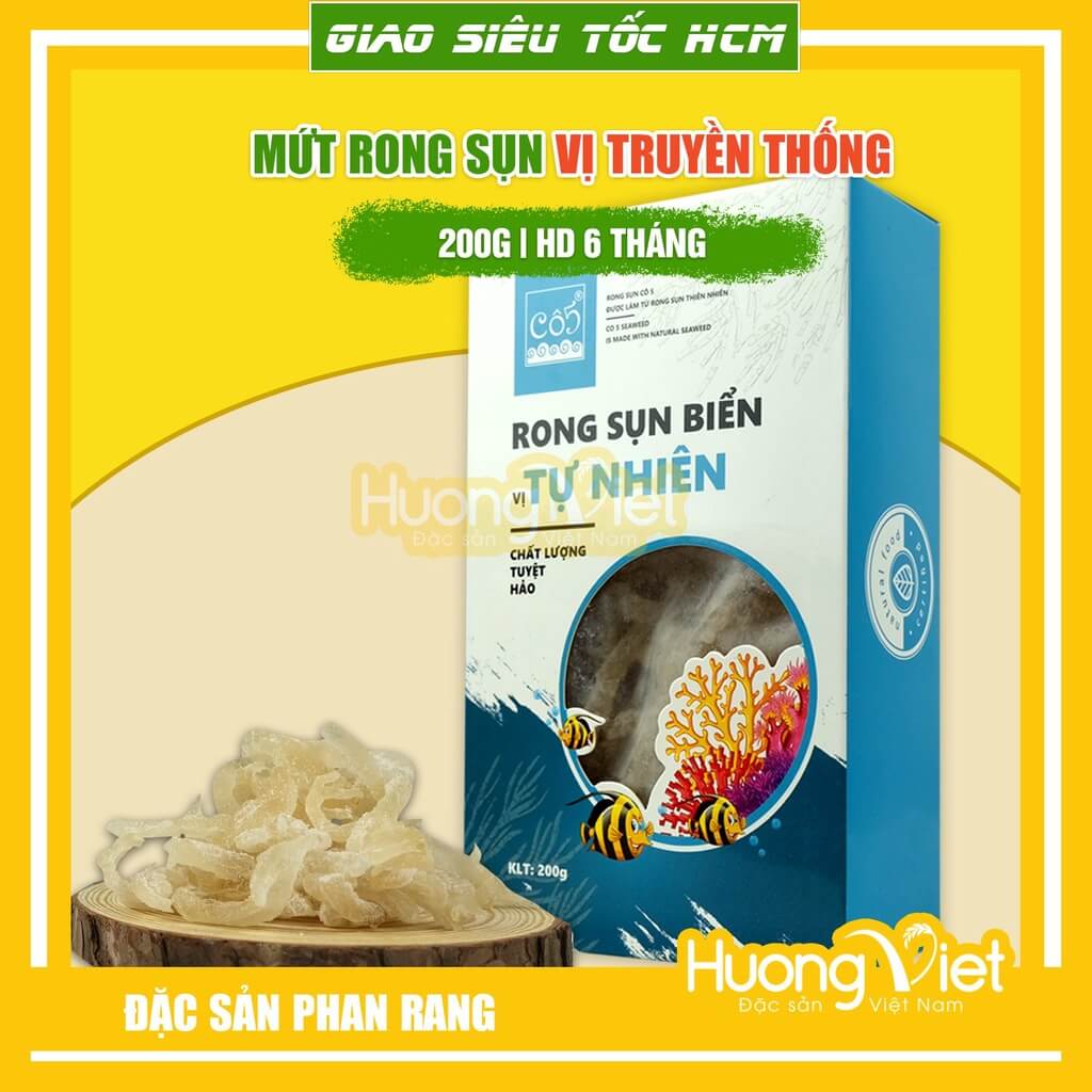 Mứt rong sụn Phan Thiết tẩm chanh dây 200gr Mứt rong sụn Phan Thiết tẩm chanh dây 200gr